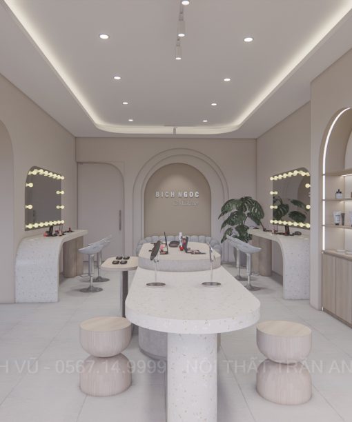 THIẾT KẾ NỘI THẤT TIỆM MAKEUP - ĐÔNG TRIỀU