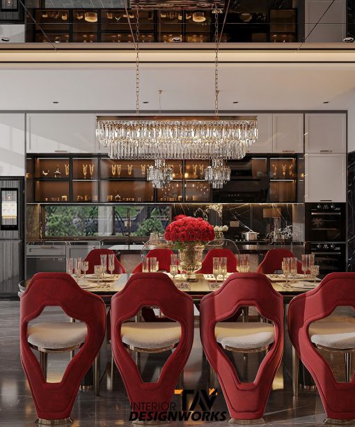 Phòng bếp với quầy bar mini